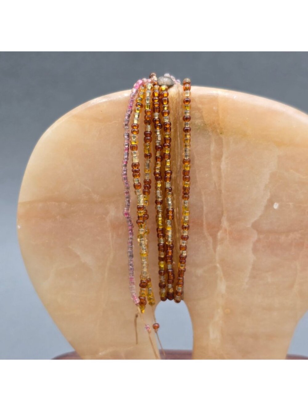 Alabaster Bear Fetish Carving Wood Base Signed Riverwoman Numbered 4011 7" READ - Picture 2 of 16